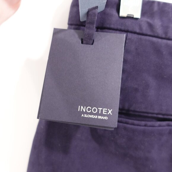 NWT Incotex Slim Fit Pattern 30 Slack Pants Sz 44 Blue Cotton Blend Slash Pocket - Picture 9 of 14